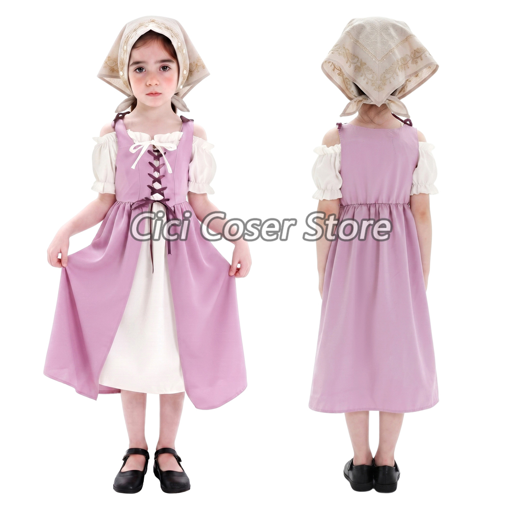 Halloween Costume Kids - Middeleeuws kostuum voor meisjes, vintage pastorale