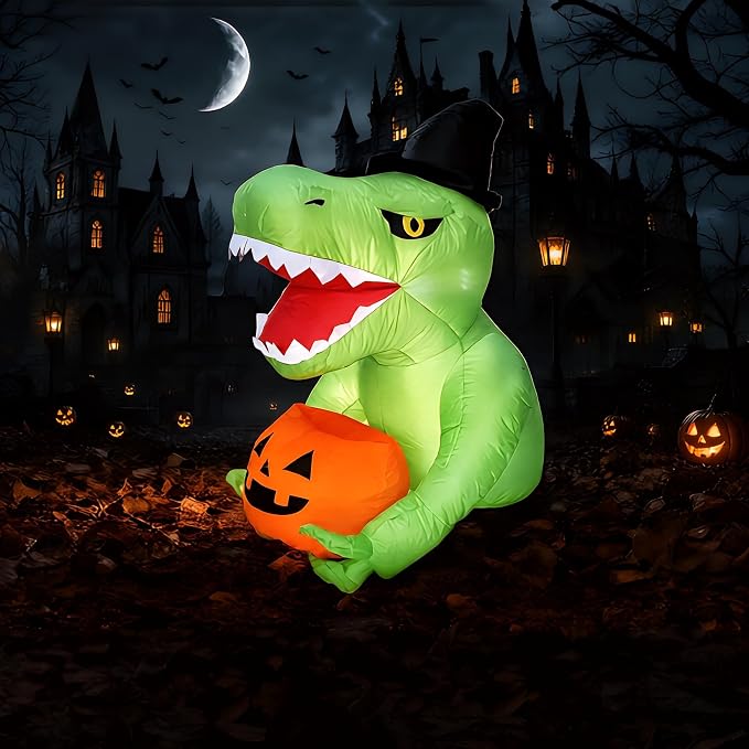 Halloween Pumpkin Decor Led - 135cm Halloween opblaasbare buitendecoraties Dinosaurus &