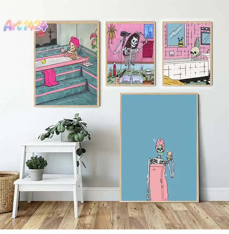 Halloween Skeleton Decoration - Skelet canvas print en poster, grappige