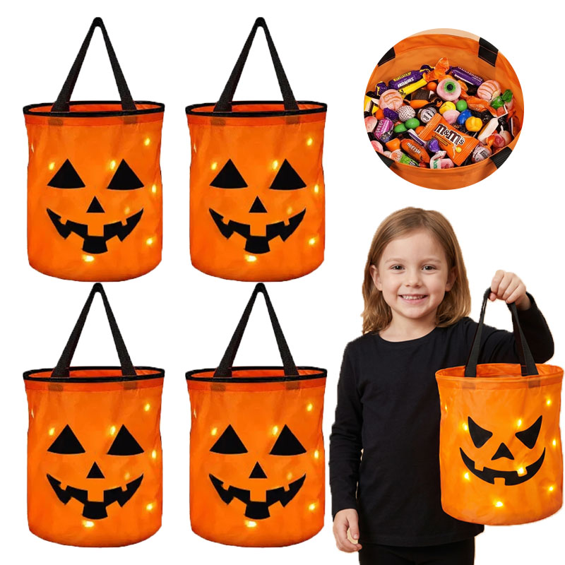 Halloween Pumpkin Decor Led - 1-10PC LED Halloween Pompoenmand Lichtgevende Snoep