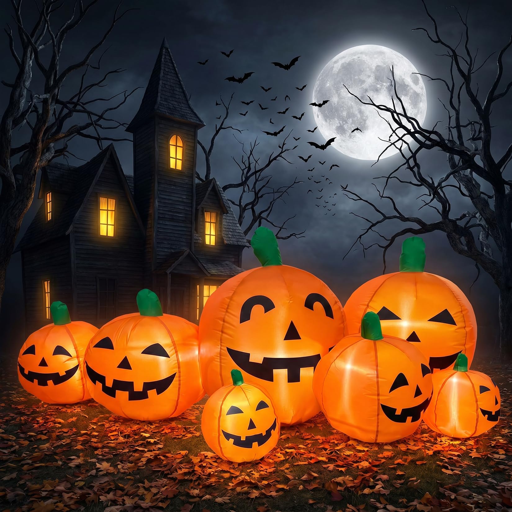 Halloween Pumpkin Decor Led - 7,5 FT gigantische opblaasbare Halloween-pompoen voor