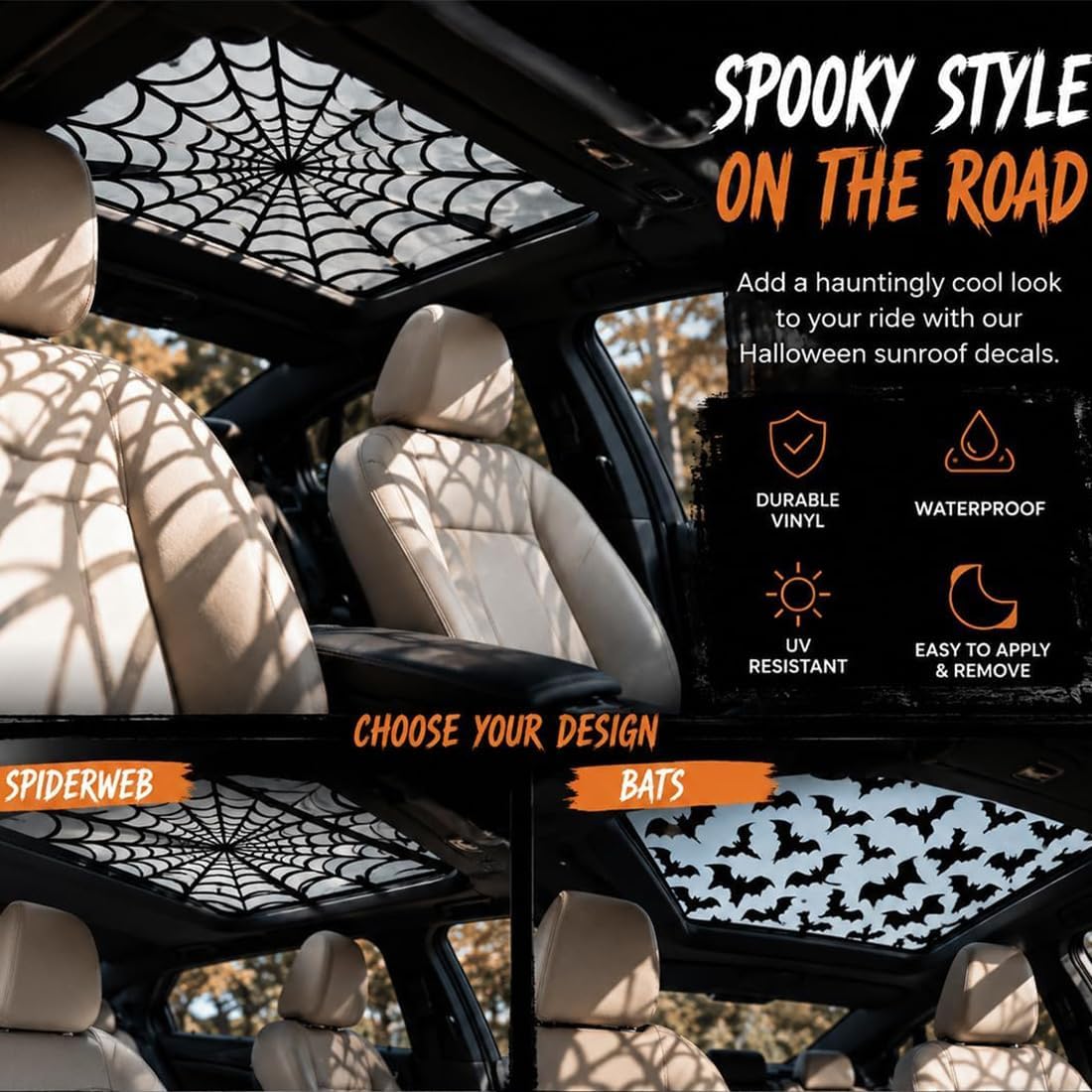Autostickers voor het zonnedak - Spider Web Halloween Decoration recensie en prijs