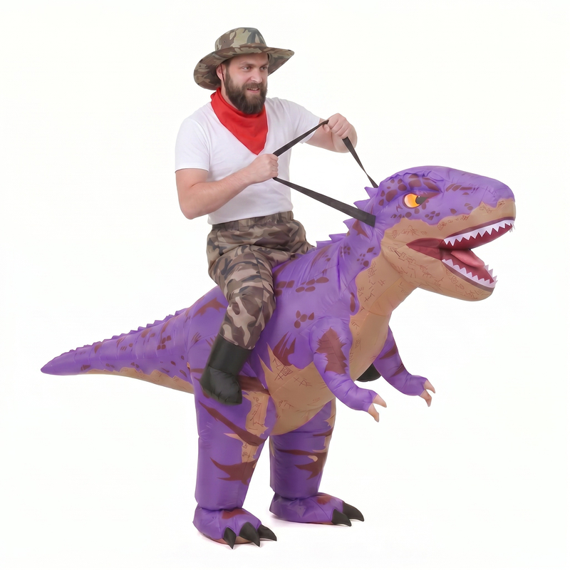 Grappig Camo paars T-Rex opbla - Halloween Costume Adult recensie en prijs