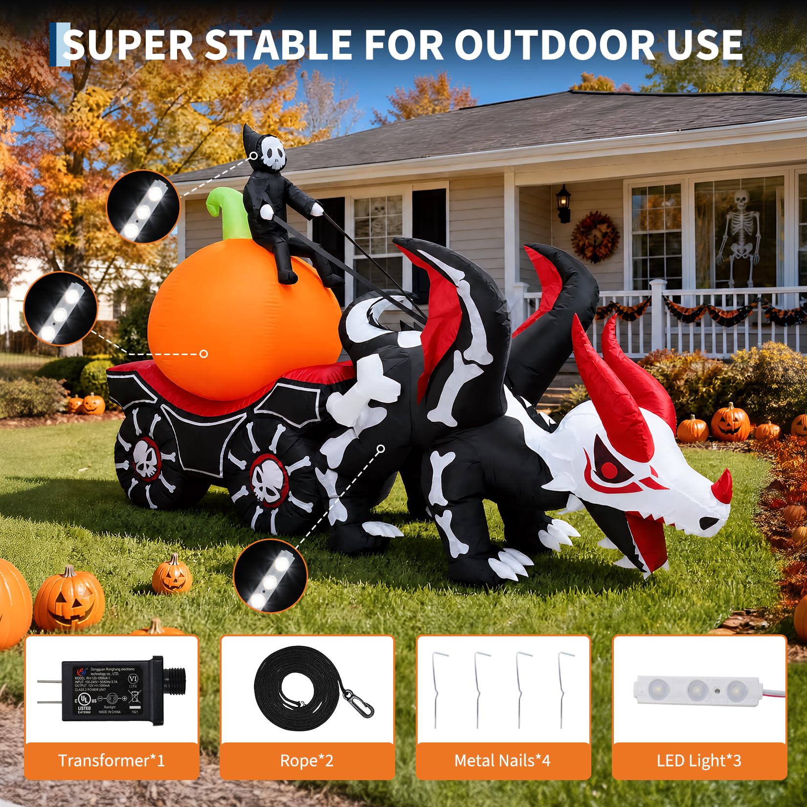 8,9FT opblaasbare Halloween-de - Halloween Pumpkin Decor Led recensie en prijs