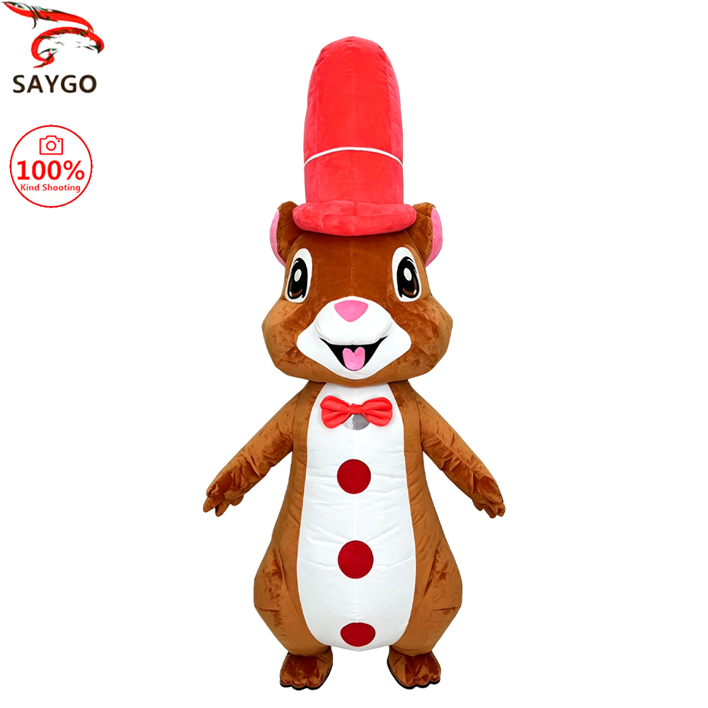 SAYGO Red Hat Eekhoorn Opblaas - Halloween Costume Adult recensie en prijs
