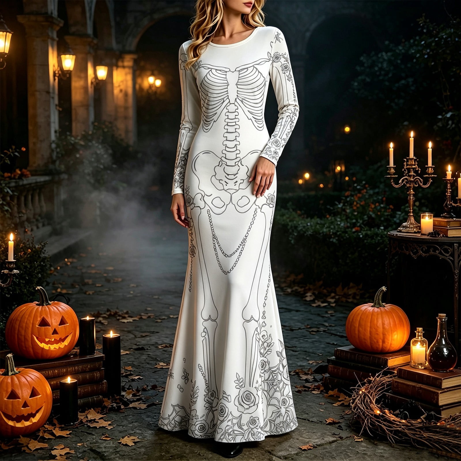 Maxi-jurk voor dames met een p - Halloween Skeleton Decoration recensie en prijs