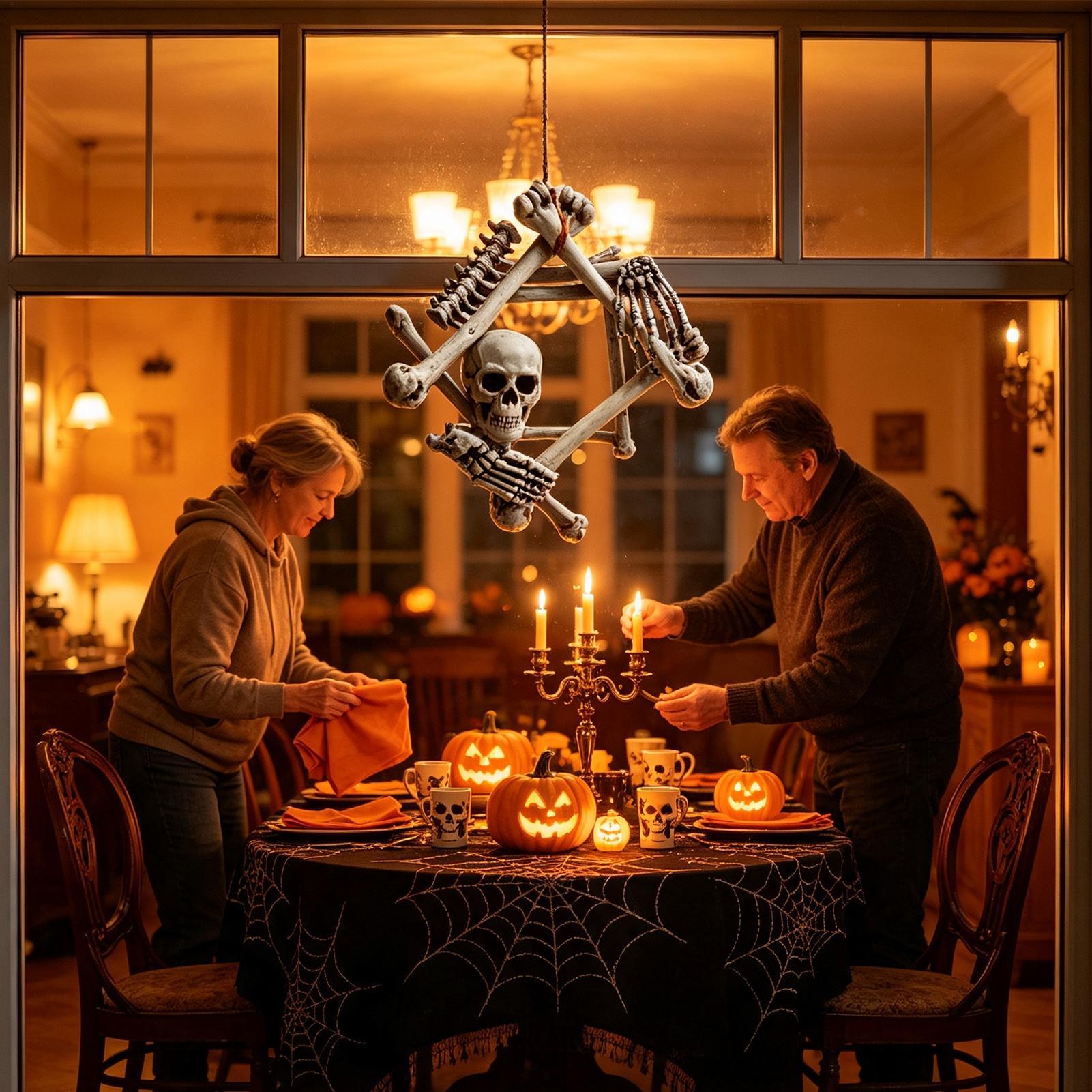 Halloween schedelkrans Gotisch - Halloween Skeleton Decoration recensie en prijs