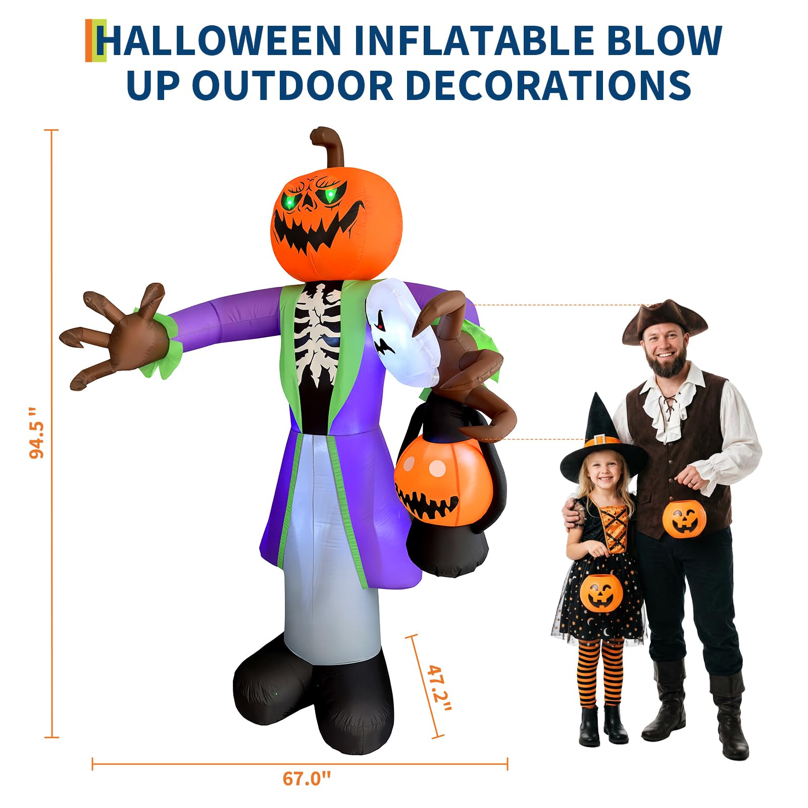 8ft opblaasbare Halloween-pomp - Halloween Pumpkin Decor Led recensie en prijs