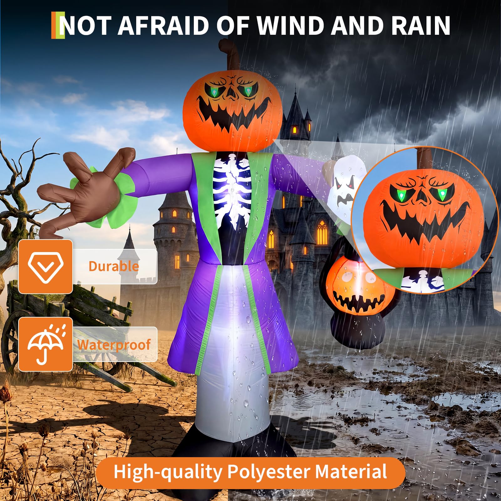 8ft opblaasbare Halloween-pomp - Halloween Pumpkin Decor Led recensie en prijs
